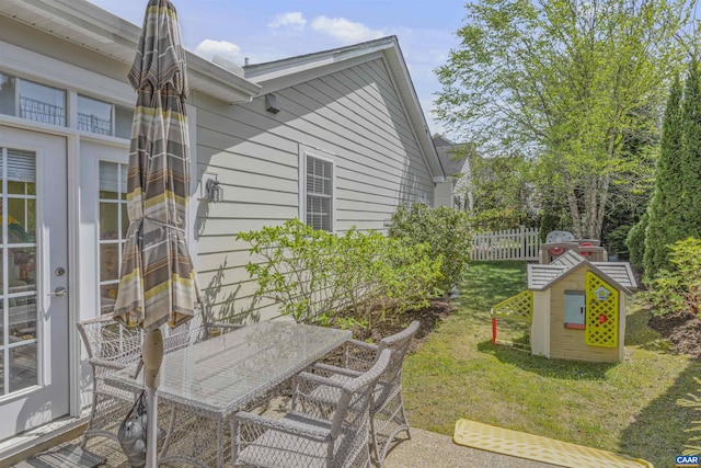 view of patio / terrace with fence and outdoor dining space