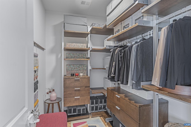 spacious closet with visible vents