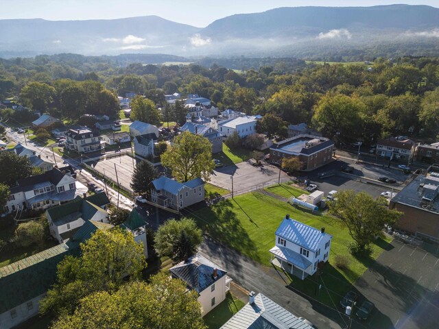 aerial view with a mountain view