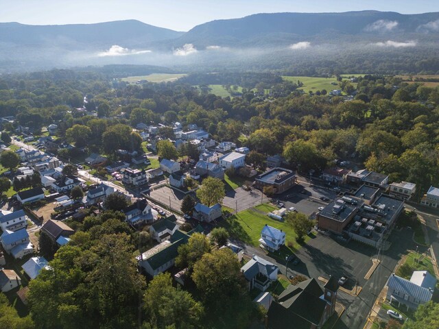 drone / aerial view with a mountain view