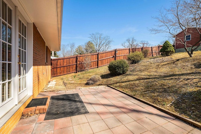 view of patio with a fenced backyard