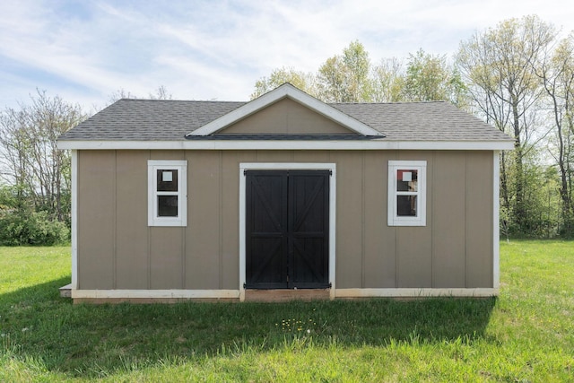 view of shed