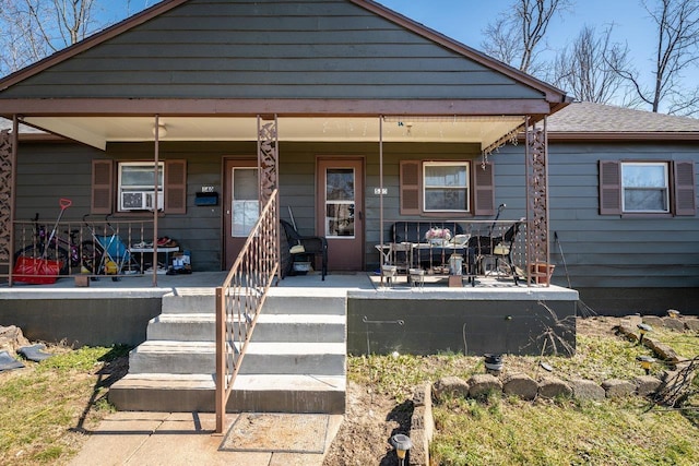 bungalow featuring a porch