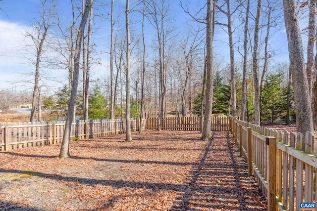 view of yard featuring fence