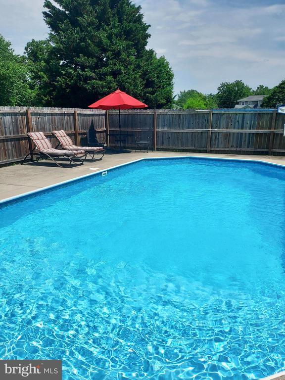 view of swimming pool featuring a fenced in pool and fence