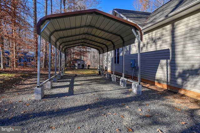 view of parking featuring a detached carport