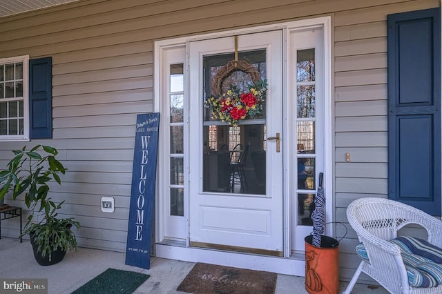 view of doorway to property