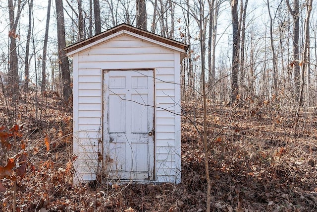 view of shed