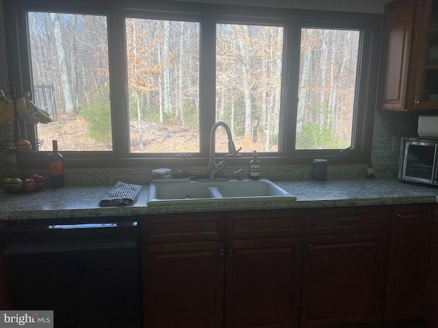 kitchen featuring dishwasher and a sink