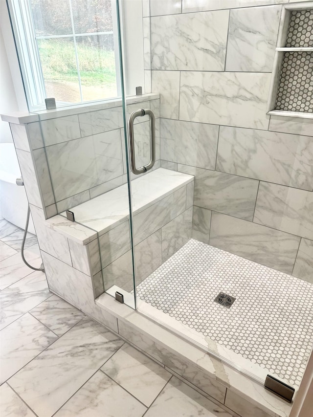 bathroom with walk in shower