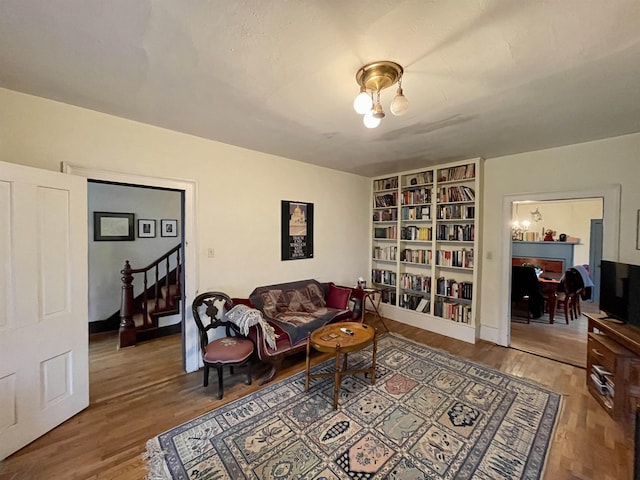 living room with wood-type flooring