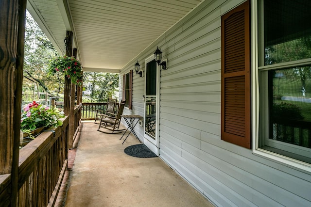 view of patio with a porch