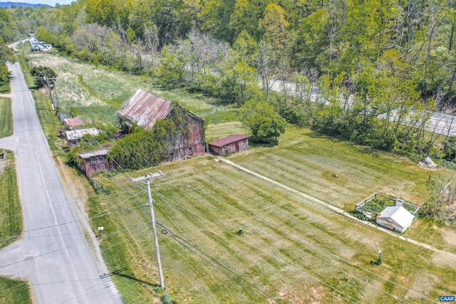 aerial view featuring a rural view