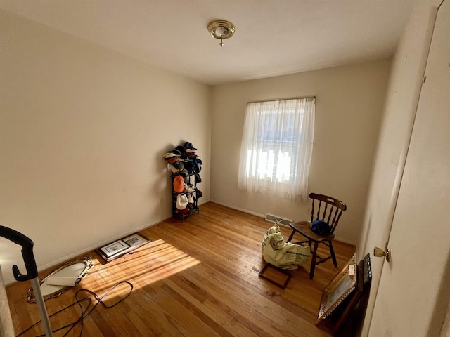 unfurnished room featuring light wood-type flooring