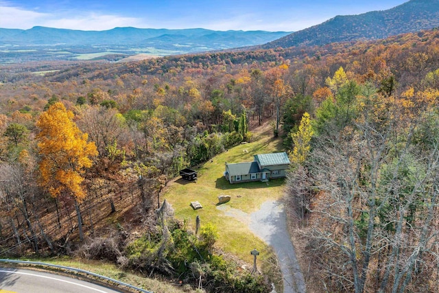 bird's eye view featuring a mountain view