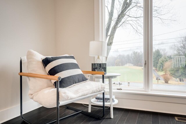 living area featuring hardwood / wood-style floors