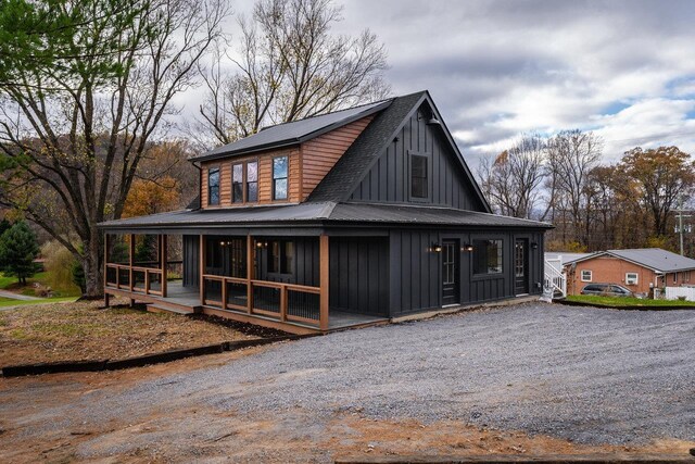 exterior space with covered porch