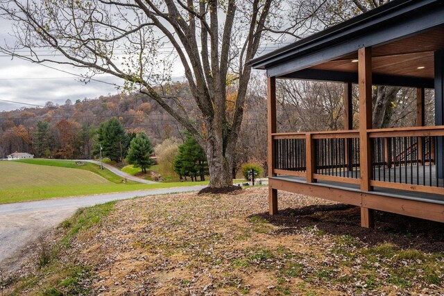 view of yard featuring a deck