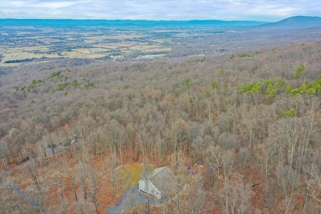 bird's eye view with a mountain view