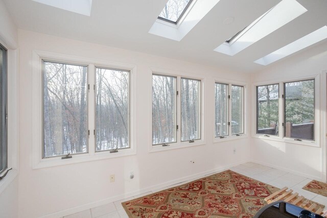 sunroom / solarium with lofted ceiling