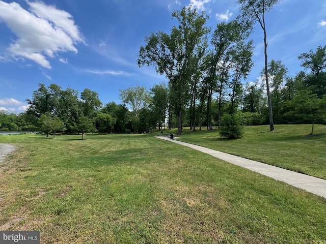 view of home's community with a lawn