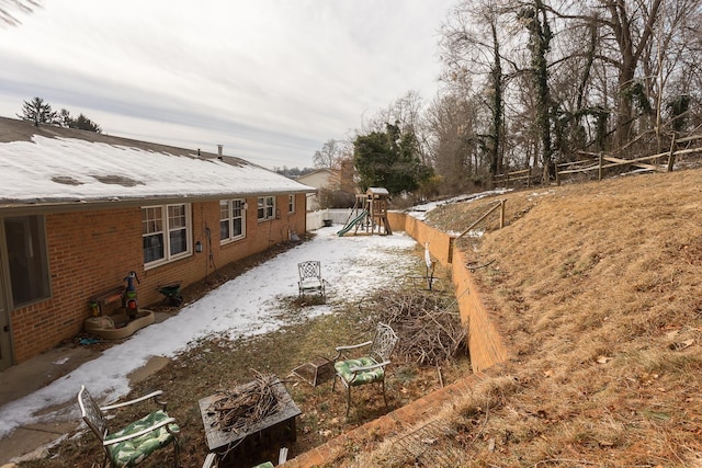 view of yard featuring a playground