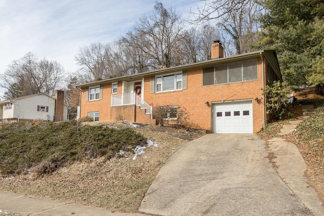 split foyer home with a garage