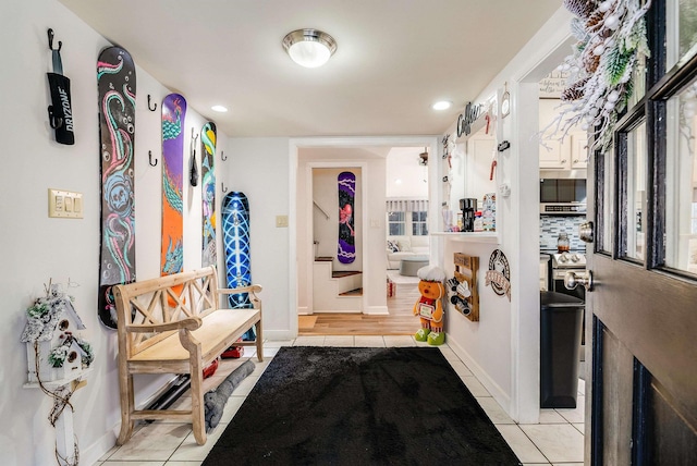 kitchen featuring light tile patterned floors