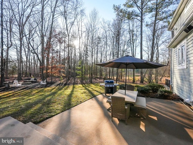 view of patio / terrace with grilling area and outdoor dining area