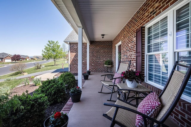 view of patio with a porch