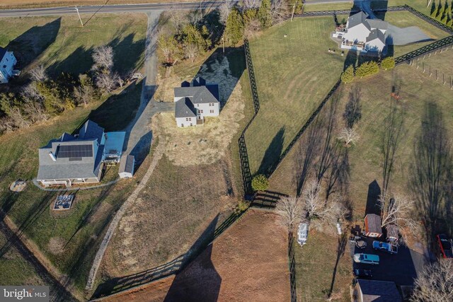 bird's eye view featuring a rural view