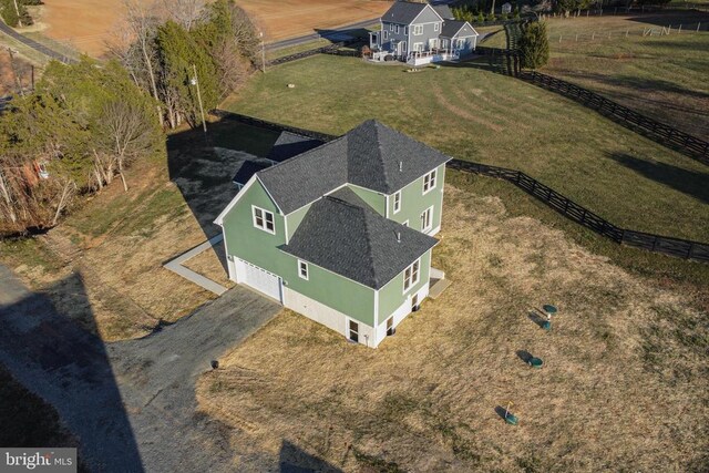 aerial view with a rural view