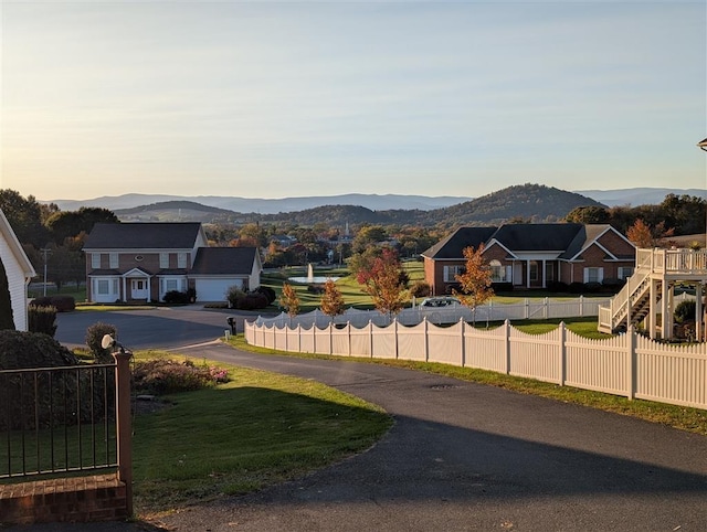 view of street with a mountain view