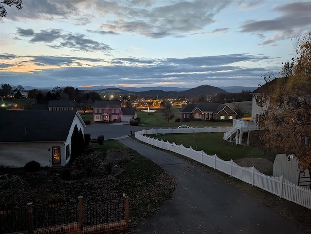 exterior space with a mountain view