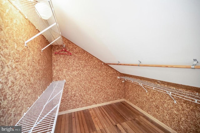 walk in closet featuring wood-type flooring