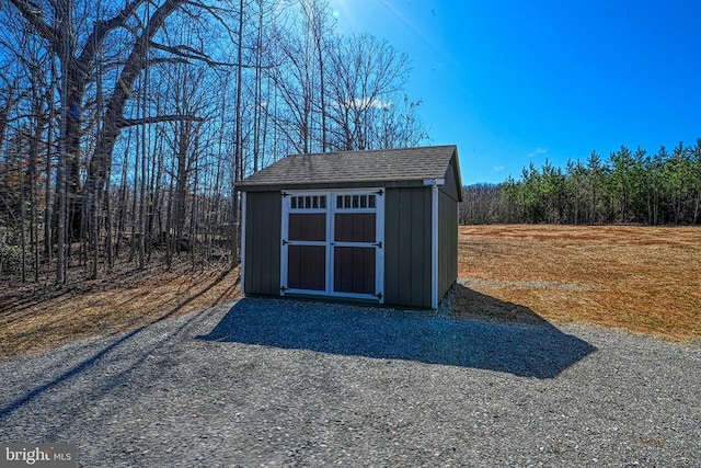 view of shed