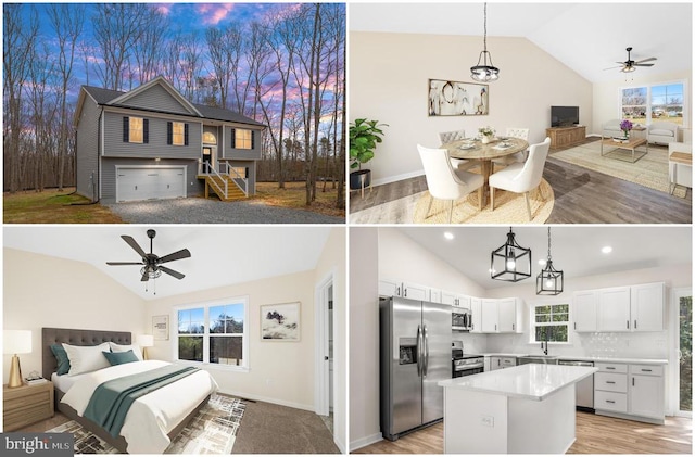 split foyer home featuring a garage and driveway