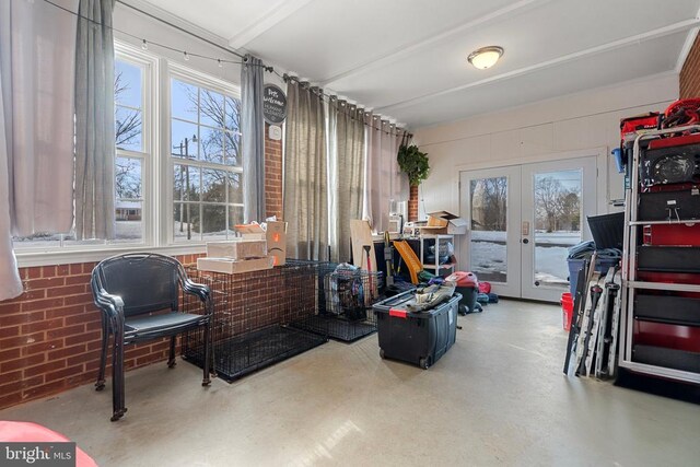 interior space with french doors