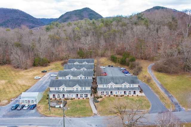 bird's eye view featuring a mountain view