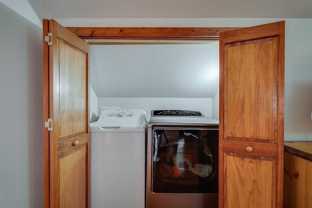 laundry area featuring washer and dryer