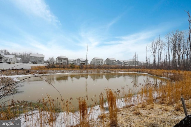 property view of water with a residential view