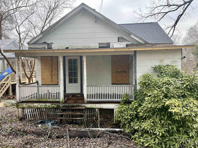 exterior space featuring covered porch