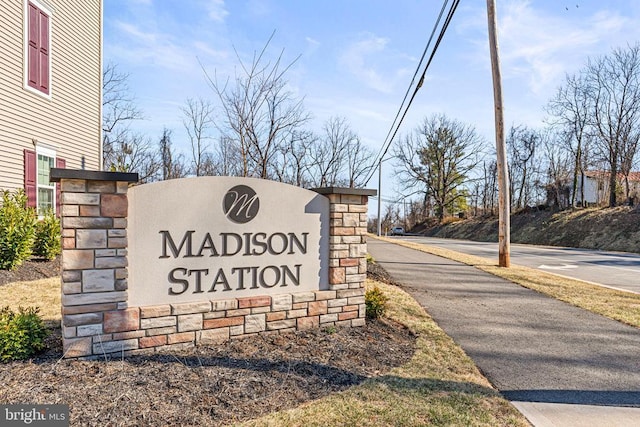 view of community sign