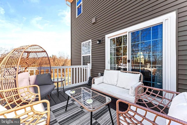 deck featuring an outdoor hangout area