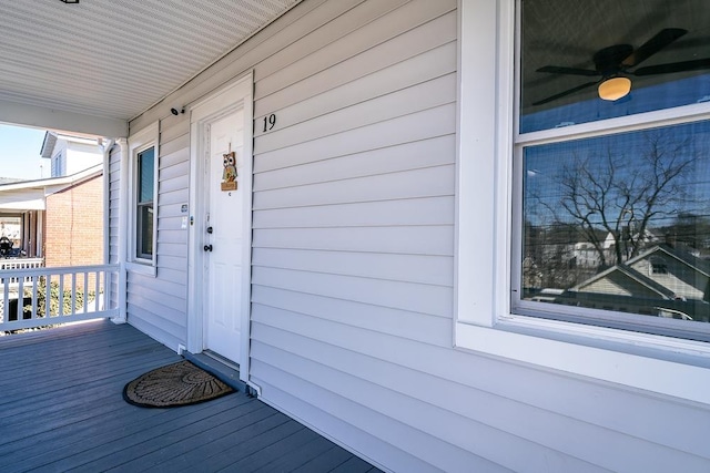 wooden deck featuring a porch