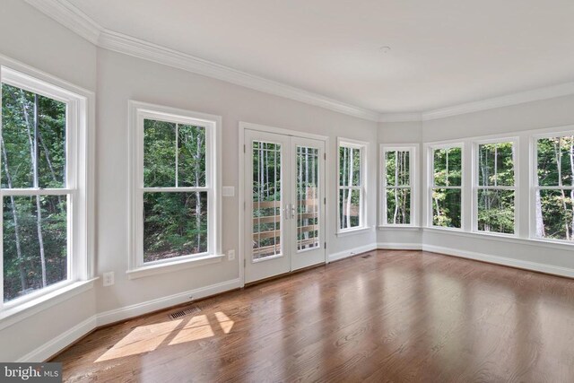 view of unfurnished sunroom