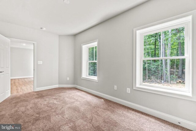 view of carpeted spare room