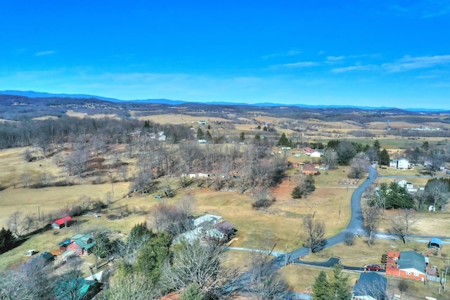 bird's eye view with a mountain view