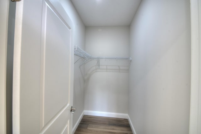 spacious closet with wood finished floors