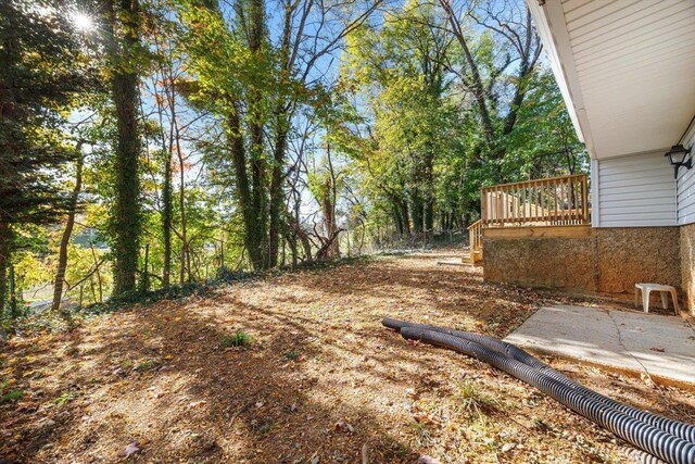 view of yard with a deck and a patio area